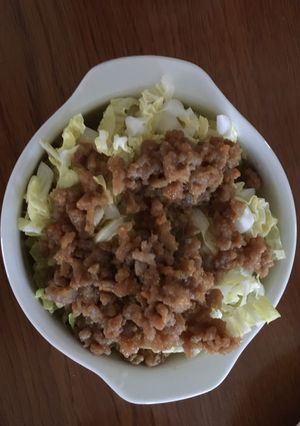 うまい！白菜の千切り味噌そぼろがけ-レシピのメイン写真