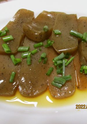 手作りの醬油たれでこんにゃく刺身が旨い-レシピのメイン写真