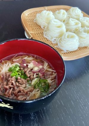 簡単☆和牛挽肉つけそーめん-レシピのメイン写真