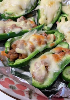 ピーマンの簡単おつまみ＊納豆マヨチーズ-レシピのメイン写真