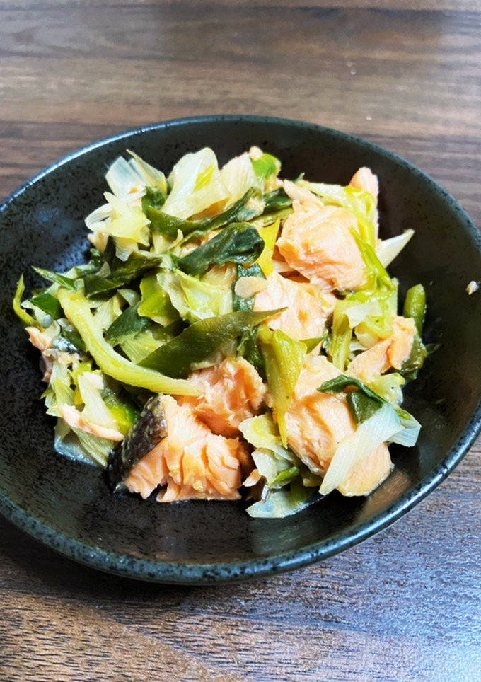 鮭とねぎの酒蒸し焼き-レシピのメイン写真