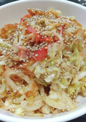 ポリ袋で！キャベツとちくわの中華サラダ-レシピのメイン写真