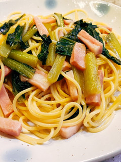 小松菜とベーコンのレモン風味パスタ-レシピのメイン写真