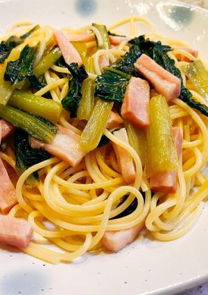 小松菜とベーコンのレモン風味パスタ-レシピのメイン写真
