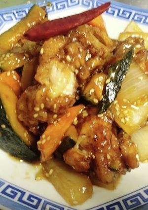 鶏唐揚げと野菜の甘辛餡-レシピのメイン写真