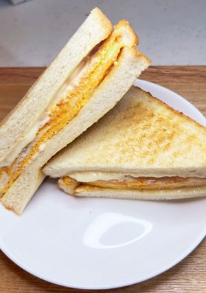 しっとり白だし卵が染み込んだホットサンド-レシピのメイン写真