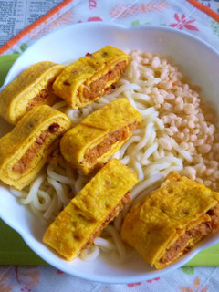 醤油うどん風冷やしうどん64玉子焼載せ2-レシピのメイン写真