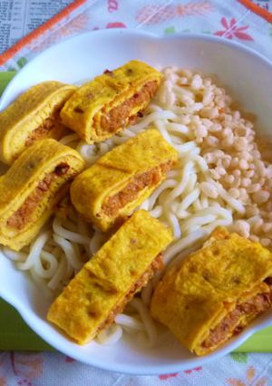 醤油うどん風冷やしうどん64玉子焼載せ2-レシピのメイン写真