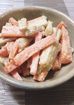 カンタン美味♡ごぼうとにんじんのごま和え-レシピのメイン写真