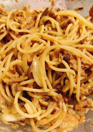 鯖味噌缶で！サバマヨパスタ-レシピのメイン写真