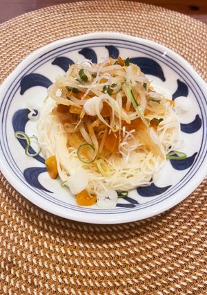 もやしは便利　福神漬けとさっぱりそうめん-レシピのメイン写真