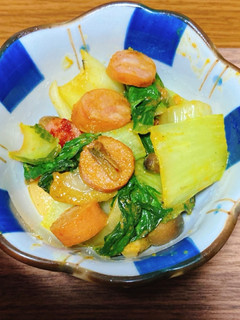 チンゲンサイとウインナーのカレー粉炒め-レシピのメイン写真
