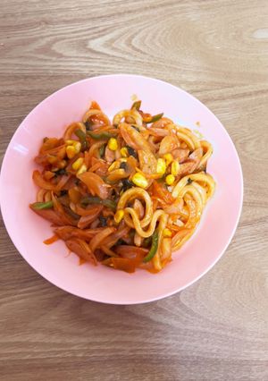 うどんナポリタン-レシピのメイン写真
