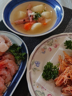 鹿部産エビのお刺身他各種-レシピのメイン写真