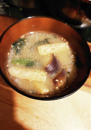 ナスとほうれん草玉ねぎもいるよ朝味噌汁☆-レシピのメイン写真