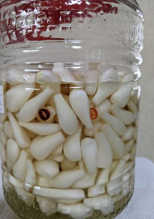 ばあばの 簡単 ラッキョウ の酢漬け-レシピのメイン写真