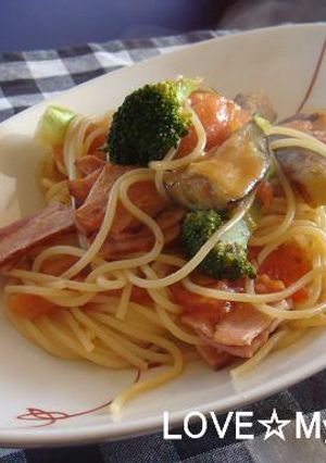 茄子とトマトの柚子胡椒風味パスタ-レシピのメイン写真