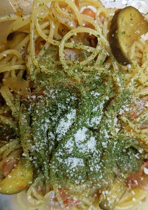 トマトとナスのちょい辛パスタ-レシピのメイン写真