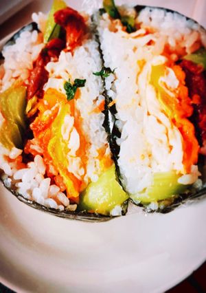 朝からガッツリ　うまうまおにぎらず-レシピのメイン写真