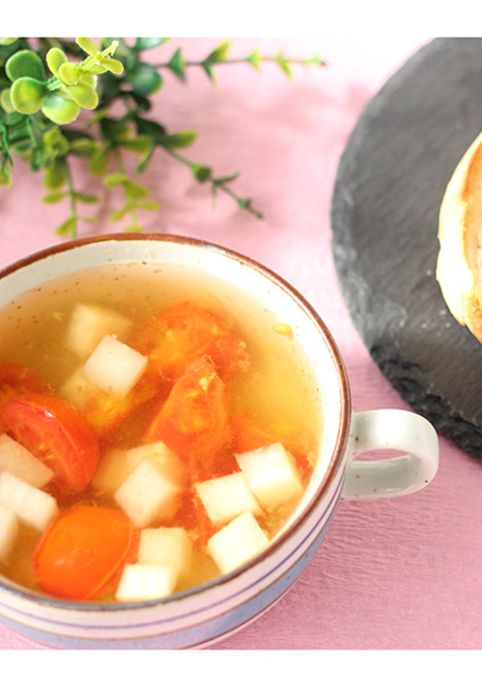 白だしで作る｜大根＆トマトのスープ-レシピのメイン写真