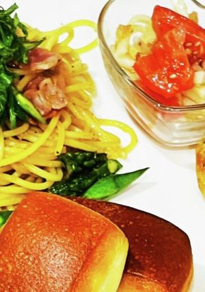 簡単アスパラベーコンの柚子胡椒風味パスタ-レシピのメイン写真