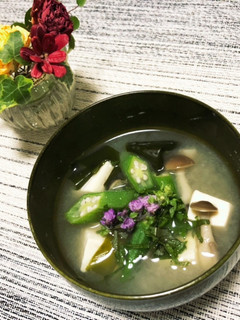 おくら、豆腐のお味噌汁-レシピのメイン写真