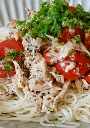 ☆男飯☆０３３　ツナトマトごま油そうめん-レシピのメイン写真