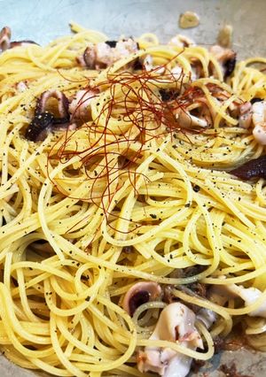 生タコの頭がメインのオリーブオイルパスタ-レシピのメイン写真