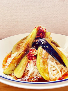 ナスのピリ辛冷やしそうめん-レシピのメイン写真