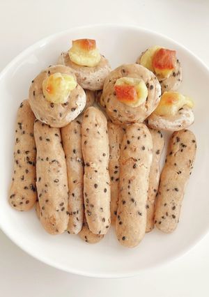米粉100%フライパンでゴマと胡桃のパン-レシピのメイン写真