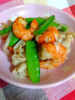 豚肉、エビ、野菜のにんにくこしょう炒め-レシピのメイン写真