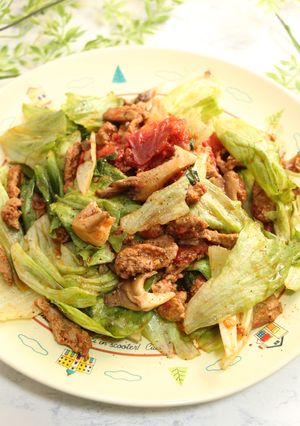 簡単！レタスのイタリアンソテー　肉不使用-レシピのメイン写真