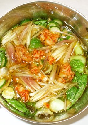 冷たい茗荷キムチスープ♪簡単血流漢方薬膳-レシピのメイン写真