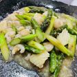 アスパラとシーフードミックスの中華炒め