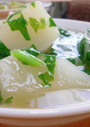 ほろほろ～かぶの煮物～かぶの葉あんかけ♪-レシピのメイン写真