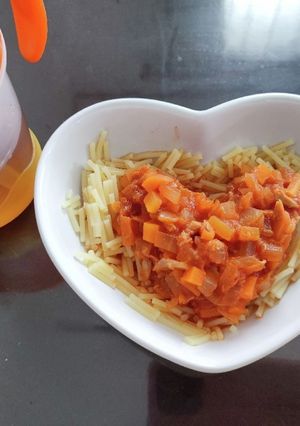 離乳食後期〜トマトとツナのパスタソース-レシピのメイン写真