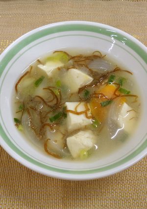 もずくのみそ汁@倉敷市学校給食-レシピのメイン写真