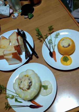 パティソン（UFOズッキーニ）の肉詰め-レシピのメイン写真