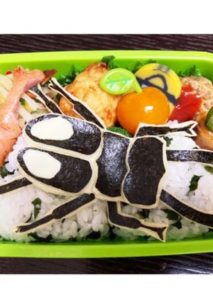 クワガタ＆カブトムシ お弁当 キャラ弁-レシピのメイン写真