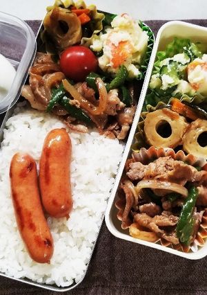 豚肉ピーマン炒め弁当(6.14)-レシピのメイン写真