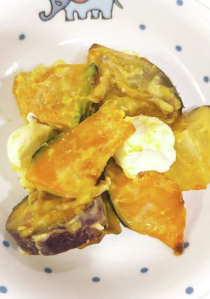 【保育園給食】かぼちゃのメープルサラダ-レシピのメイン写真