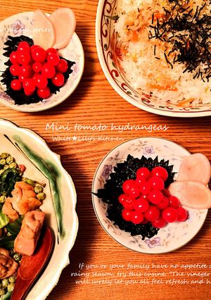 梅雨だからさっぱりと✨ミニトマトの紫陽花-レシピのメイン写真