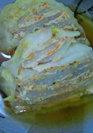 ★豆腐入りふわふわ豚挽肉の白菜重ね煮★-レシピのメイン写真