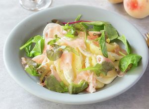 グルテンフリー♪桃の冷製ライスパスタ-レシピのメイン写真