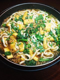 簡単☆挽き肉と小松菜の和風カレーうどん-レシピのメイン写真