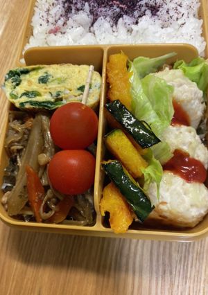 中1女子弁当アスメシ28チキンポテバーグ-レシピのメイン写真