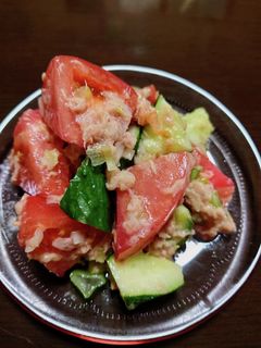 トマトときゅうりのツナドレサラダ♬-レシピのメイン写真