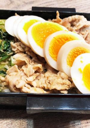 煮卵弁当　615-レシピのメイン写真