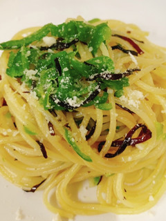 簡単!ピーマンと塩昆布のパスタ-レシピのメイン写真