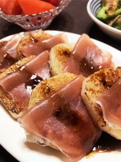 焼き長芋と生ハムのバルサミコ酢かけ-レシピのメイン写真